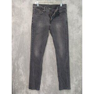 Levis 511 Jeans Mens 32x36 Black Denim Slim Fit Straight Leg Mid Rise Dark Wash